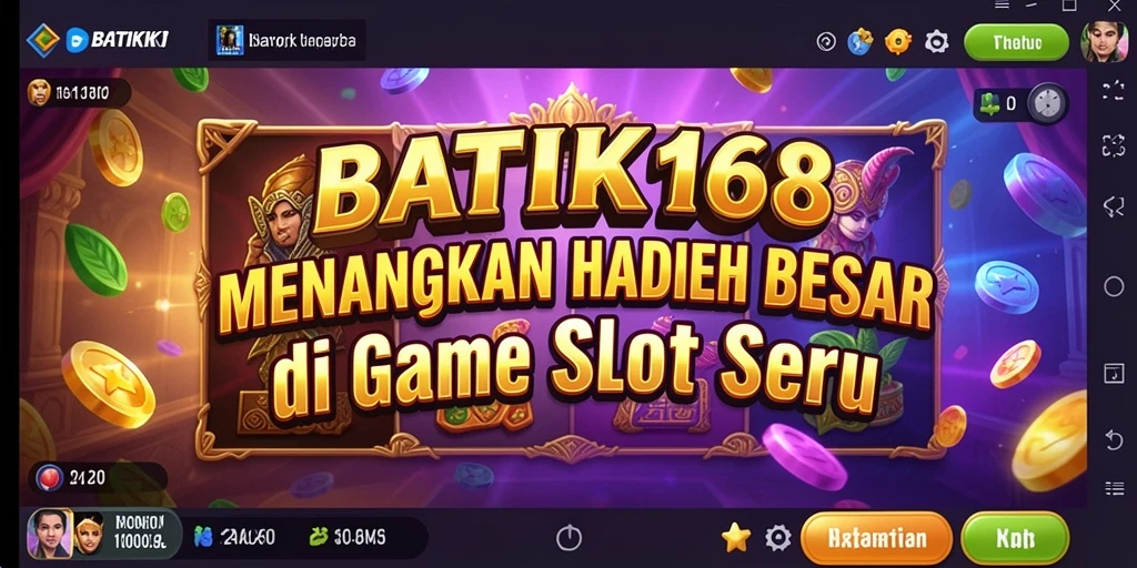 Screenshot gameplay <strong>BATIK168</strong> menampilkan putaran Slot yang mendebarkan dengan simbol kemenangan.