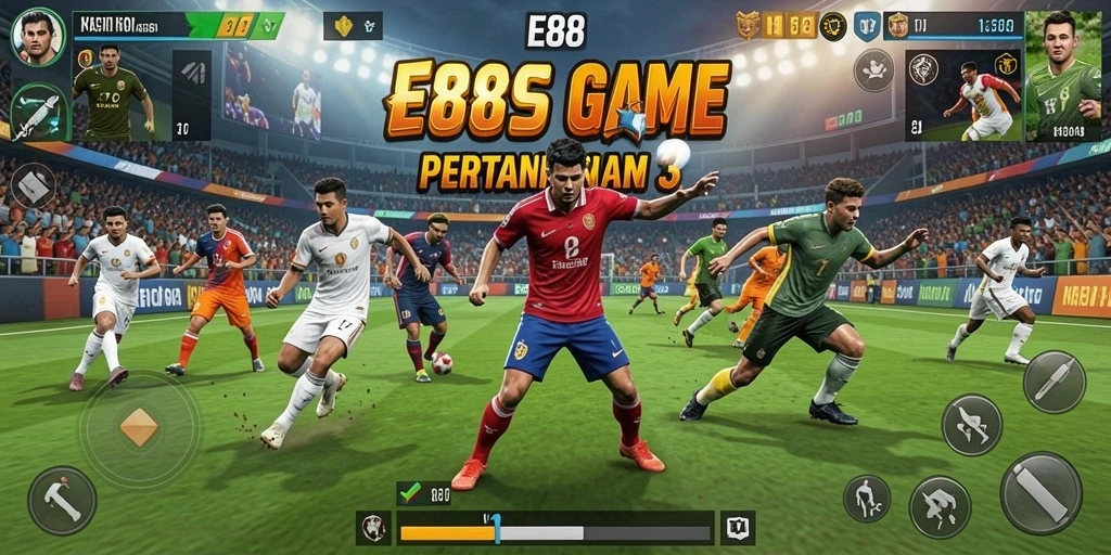 Tangkapan layar gameplay E88 dengan permata berwarna-warni.
