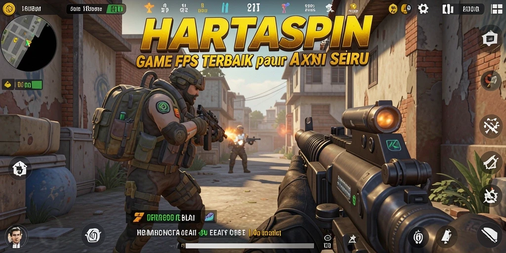 Tangkapan layar HARTASPIN menampilkan aksi menembak yang mendebarkan.