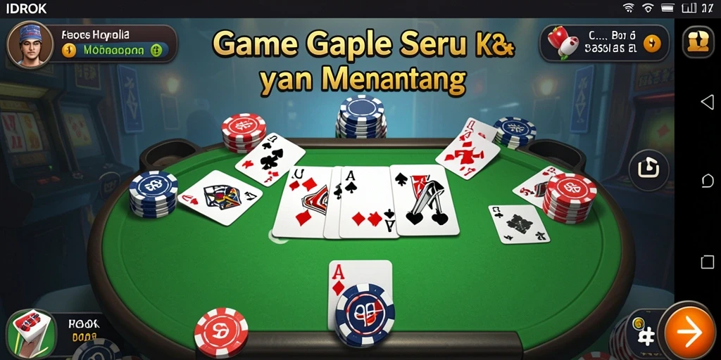Screenshot gameplay IDROK menampilkan suasana seru permainan Gaple.