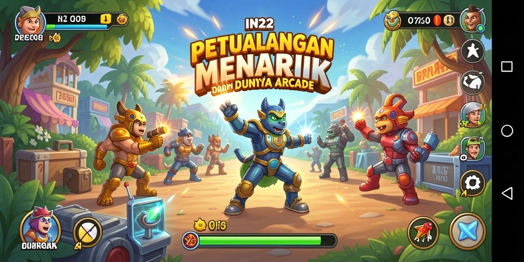 Tampilan gameplay seru di IN22 dengan grafik yang mencolok.