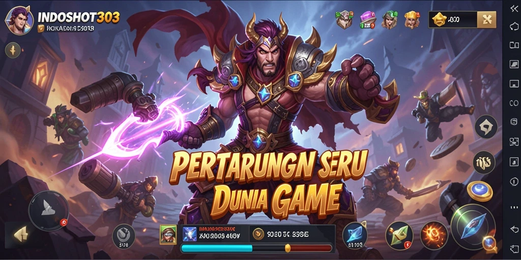 Screenshot gameplay INDOSLOT303 yang menampilkan momen pertarungan yang intens.
