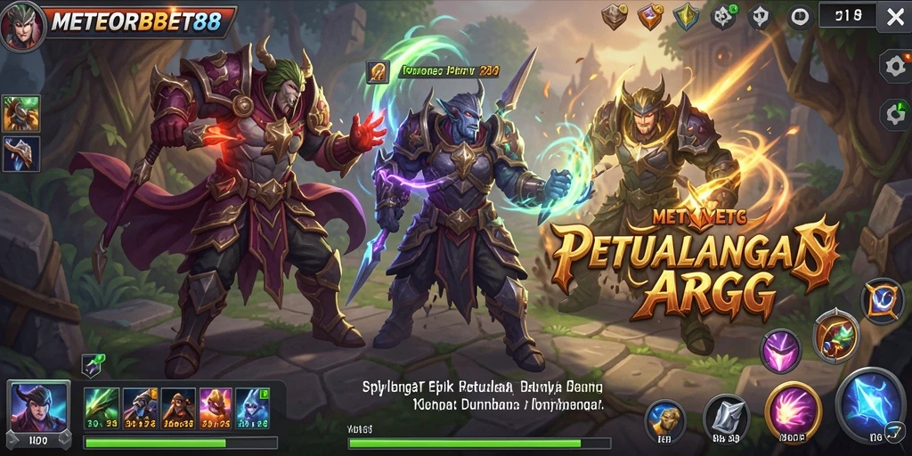 Tangkapan layar gameplay METEORBET88 menampilkan pertarungan menegangkan dan grafis menawan.