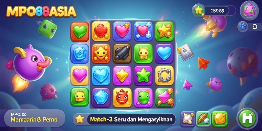 Tampilan gameplay MPO88ASIA yang menarik dalam genre Match-3.