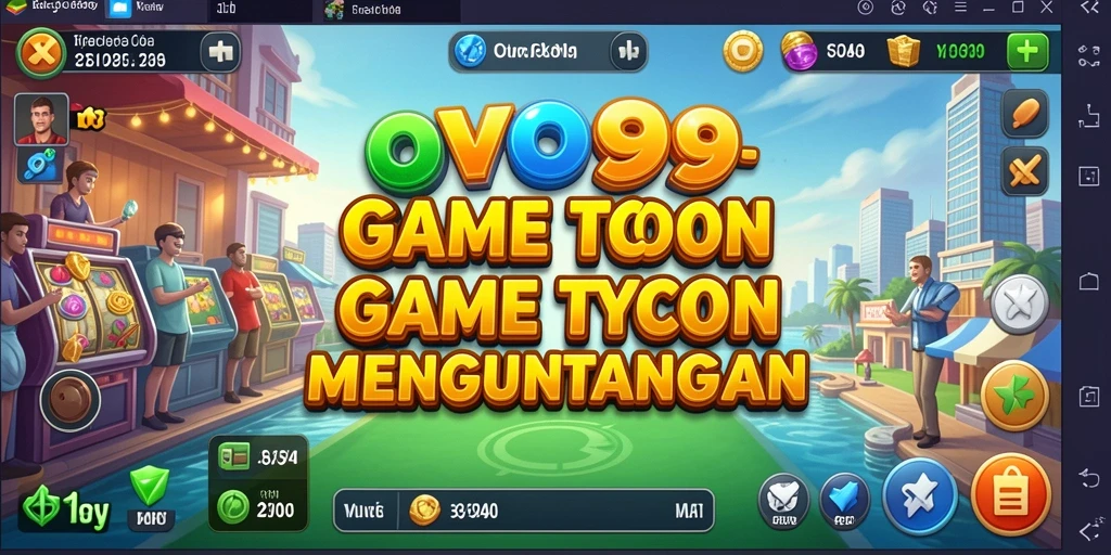 Screenshot utama OVO99 menampilkan aktivitas menarik dalam gameplay Tycoon.