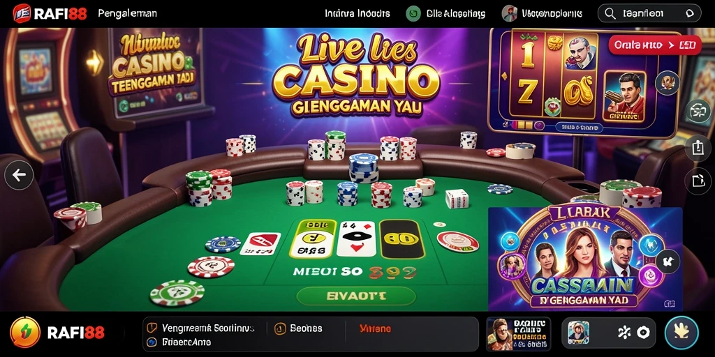 Tampilan gameplay Live Casino yang mendebarkan dan interaktif di RAFI88.