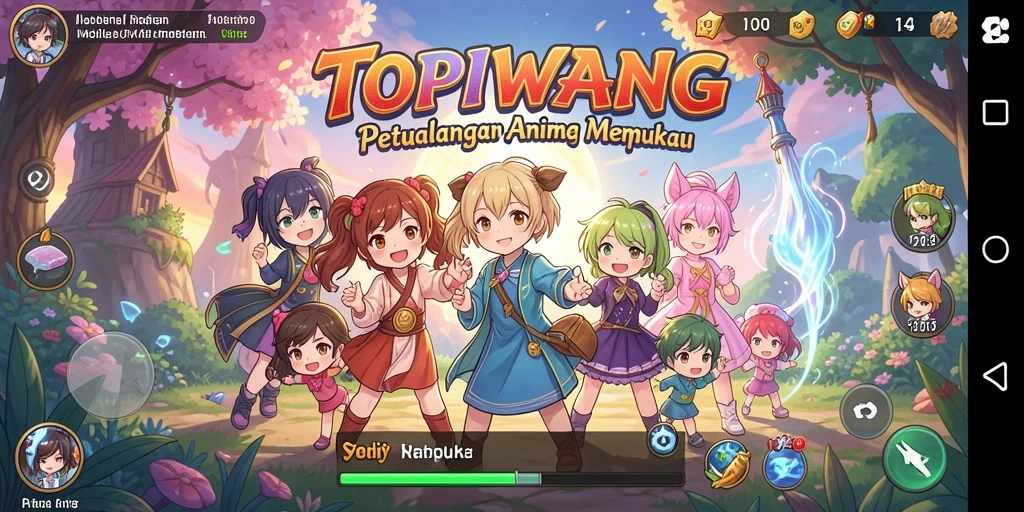 Tampilan gameplay menarik dari karakter Anime di TOPIWANGI.