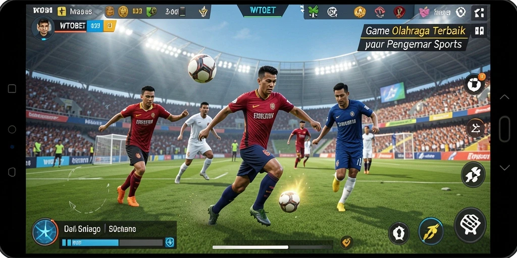 Tampilan gameplay WTOBET yang mendebarkan dan penuh aksi olahraga.