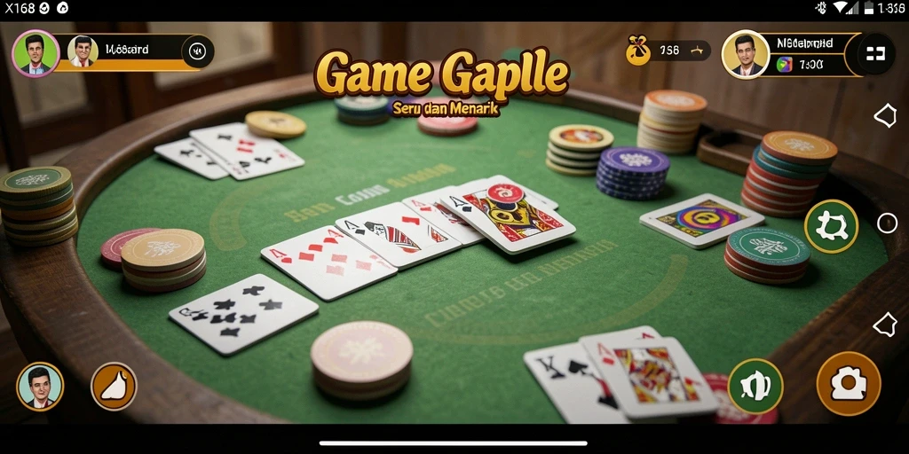 Tampilan gameplay X168 yang menarik saat memainkan Gaple.